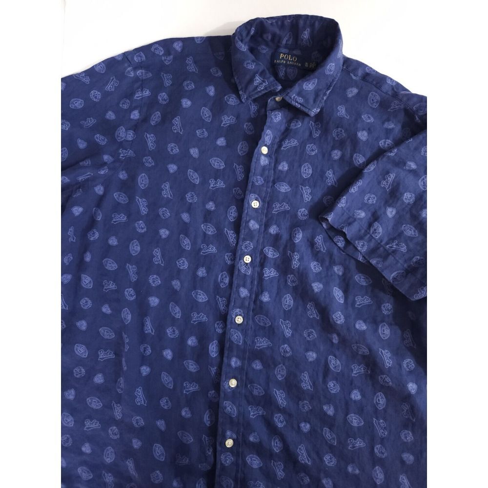 Polo Ralph Lauren Men's AOP Linen Button Up‎ Shirt XL